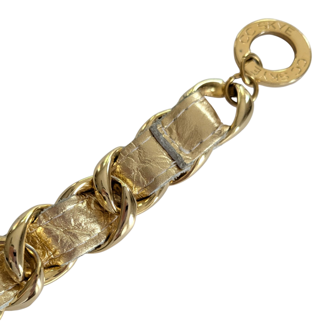 CC Skye Leather and Gold Necklace