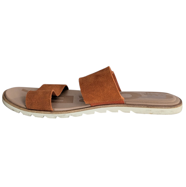Sorel Ella II Orange Suede Slides Size 8