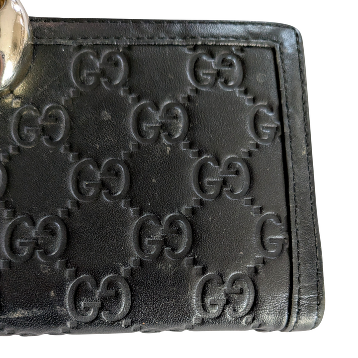 Gucci Logo Embossed Leather Wallet