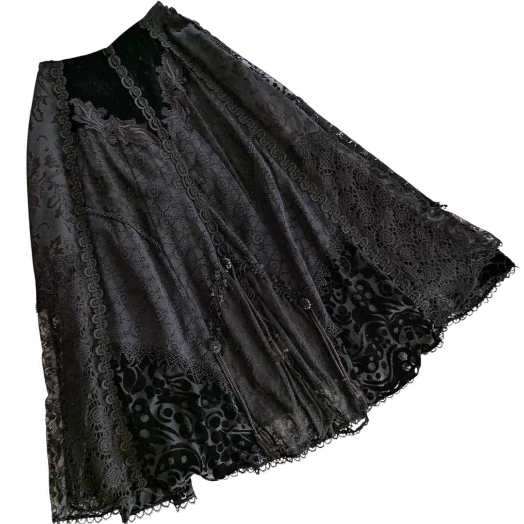 Martin McCrae Velvet and Lace Maxi Skirt Size XS