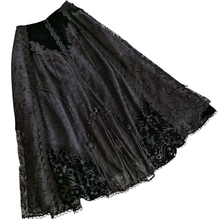Martin McCrae Velvet and Lace Maxi Skirt Size XS