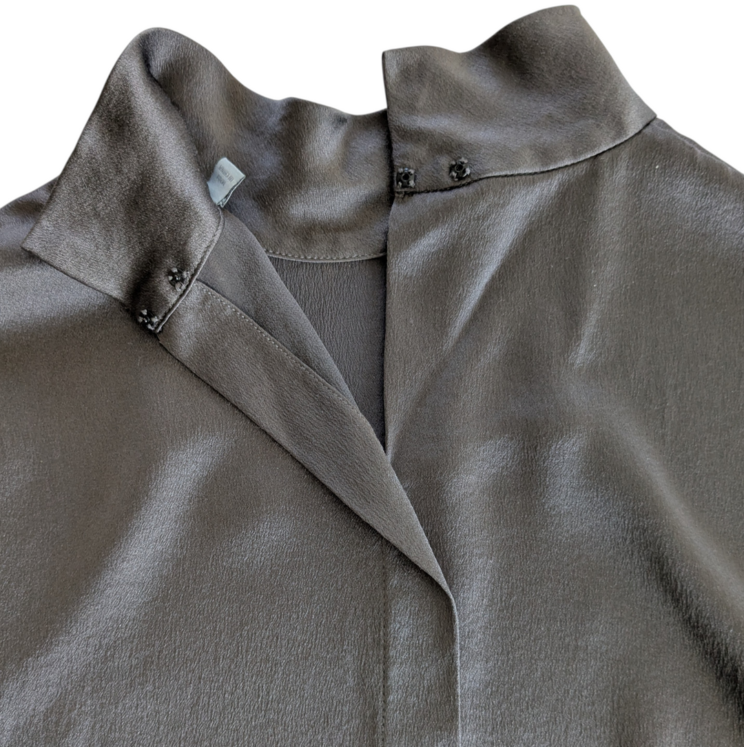 Vince Grey Silk Blouse Size XS