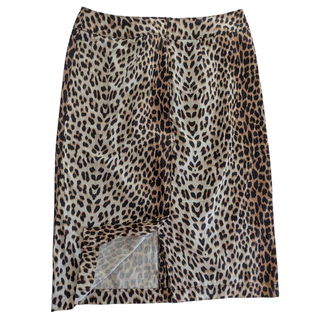Larry Levine Animal Print Midi Skirt Size 10