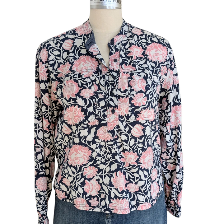 Lucky Brand Cropped Floral Shirt Size Small