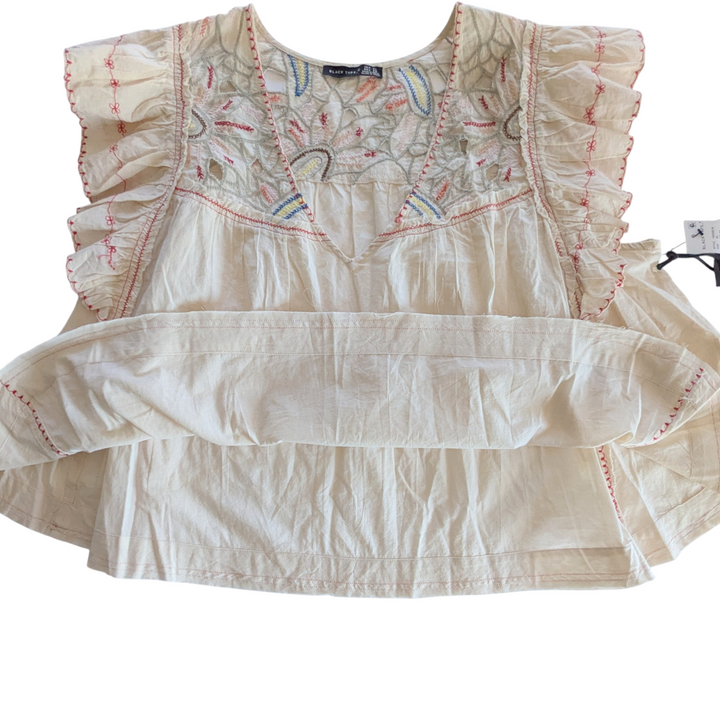 Black Tape Peasant Top Size XL NWT