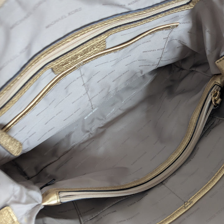 Michael Kors Riley Gold Leather Satchel