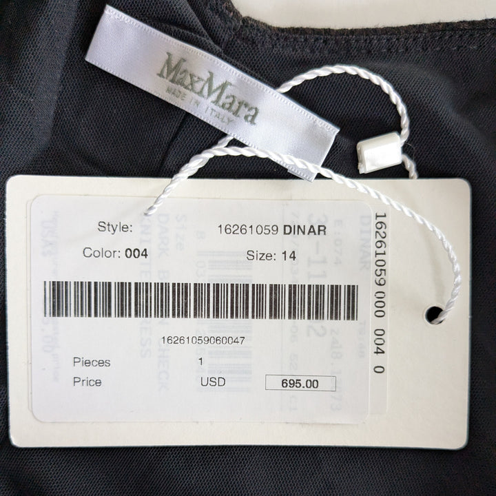 MaxMara Wool Jersey Midi Dress Size 14 NWT