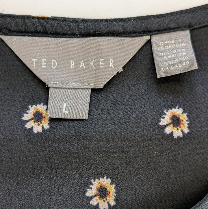 Ted Baker Black Print Top Size Large
