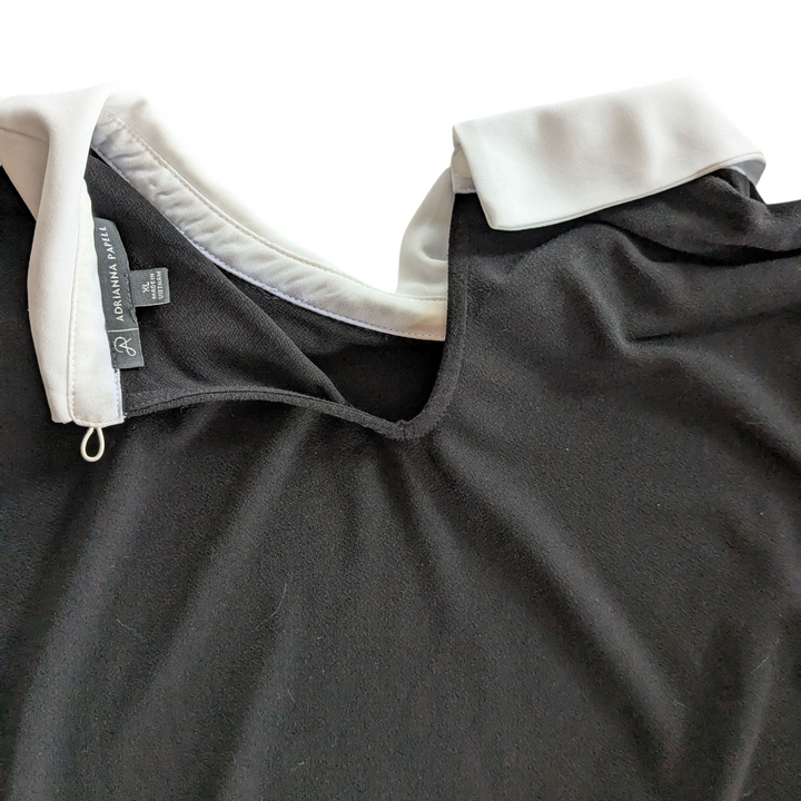 Adrianna Papell Black Knit Blouse Size XL