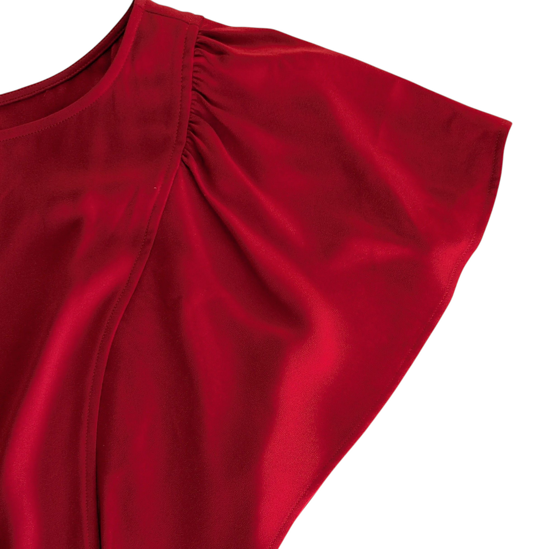 St John Red Crepe Dress Size 12
