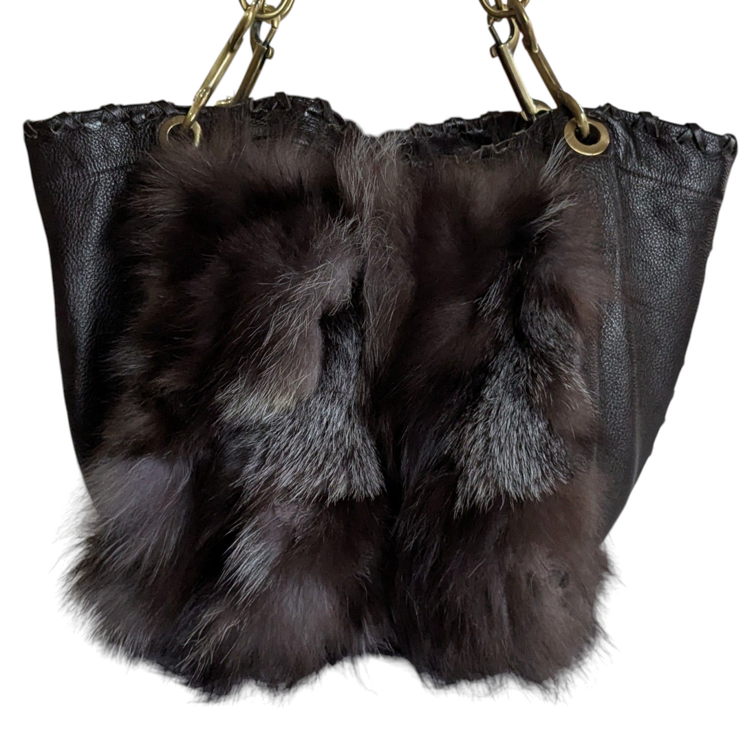 Sondra Roberts Faux Fur Hobo Bag