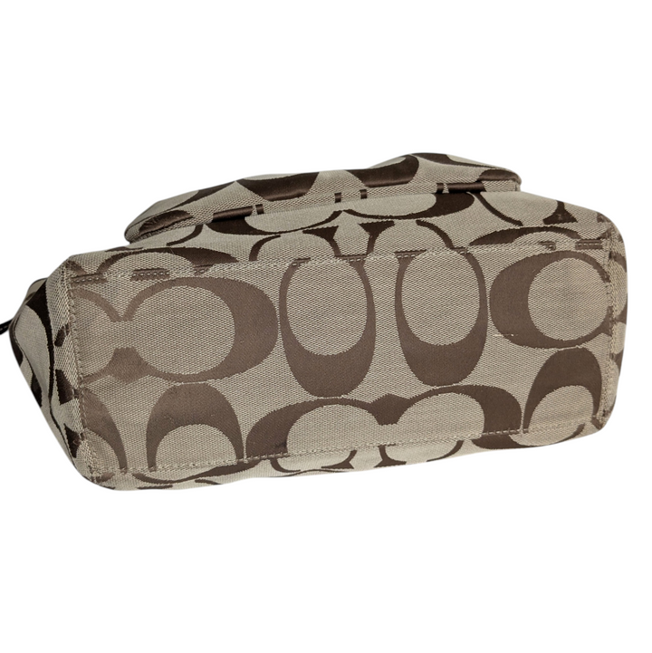 Coach Leah Signature Logo Canvas Tote