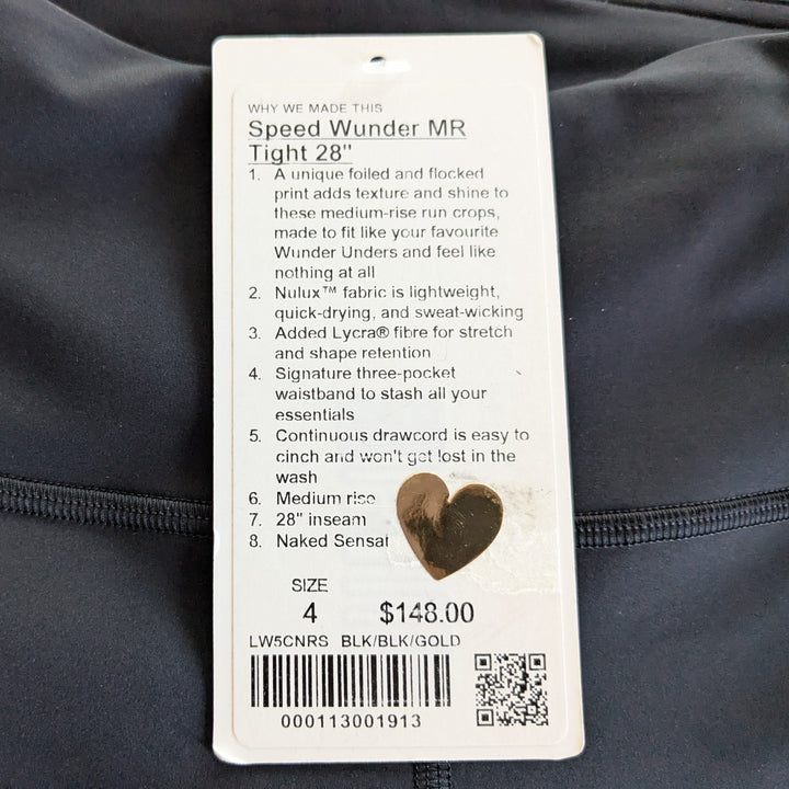 Lululemon Speed Wunder Leggings Size 4 NWT