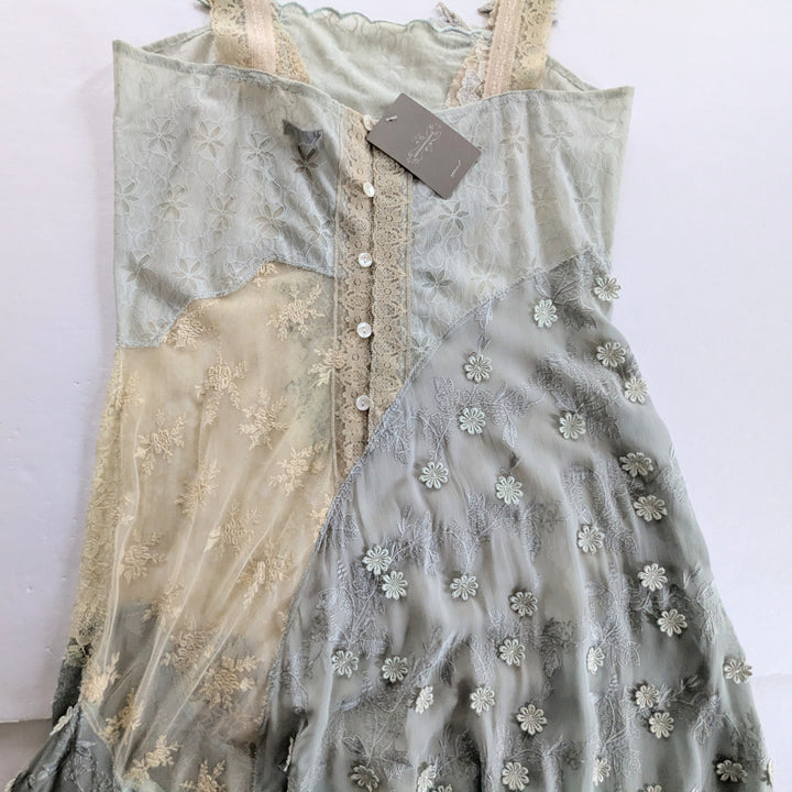 Anthropologie Vintage Odille Lace and Silk Maxi Dress Size 10