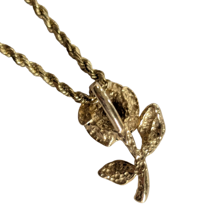 14K Gold Necklace with Rope Chain