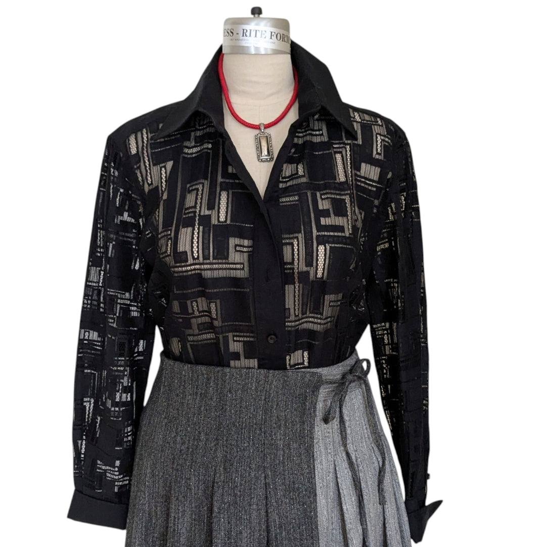 Lafayette 148 James Lace Top Size XL