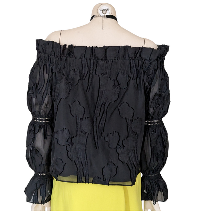 Alexis Raza Ruffled Off the Shoulder Top Size Medium