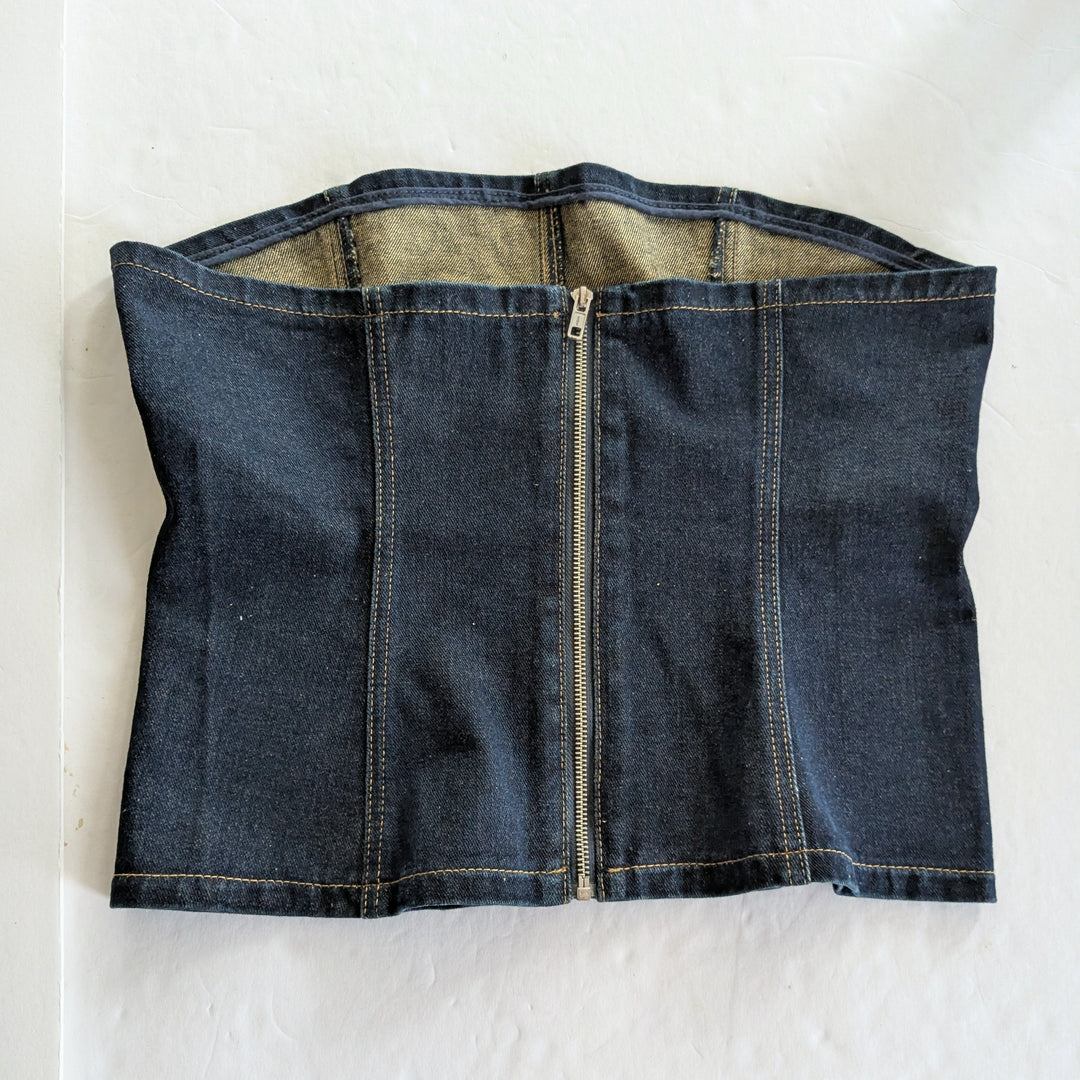 Charcoal Denim Corset Size Large NWT