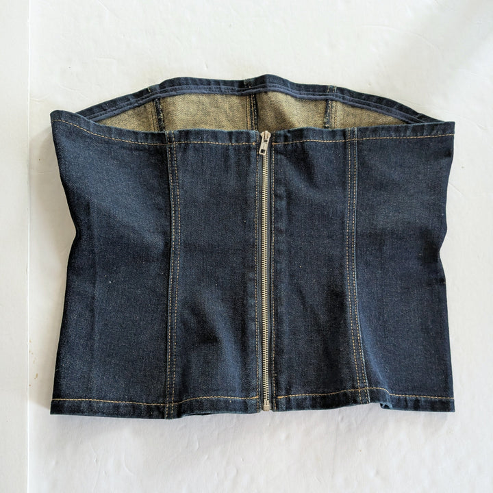 Charcoal Denim Corset Size Large NWT