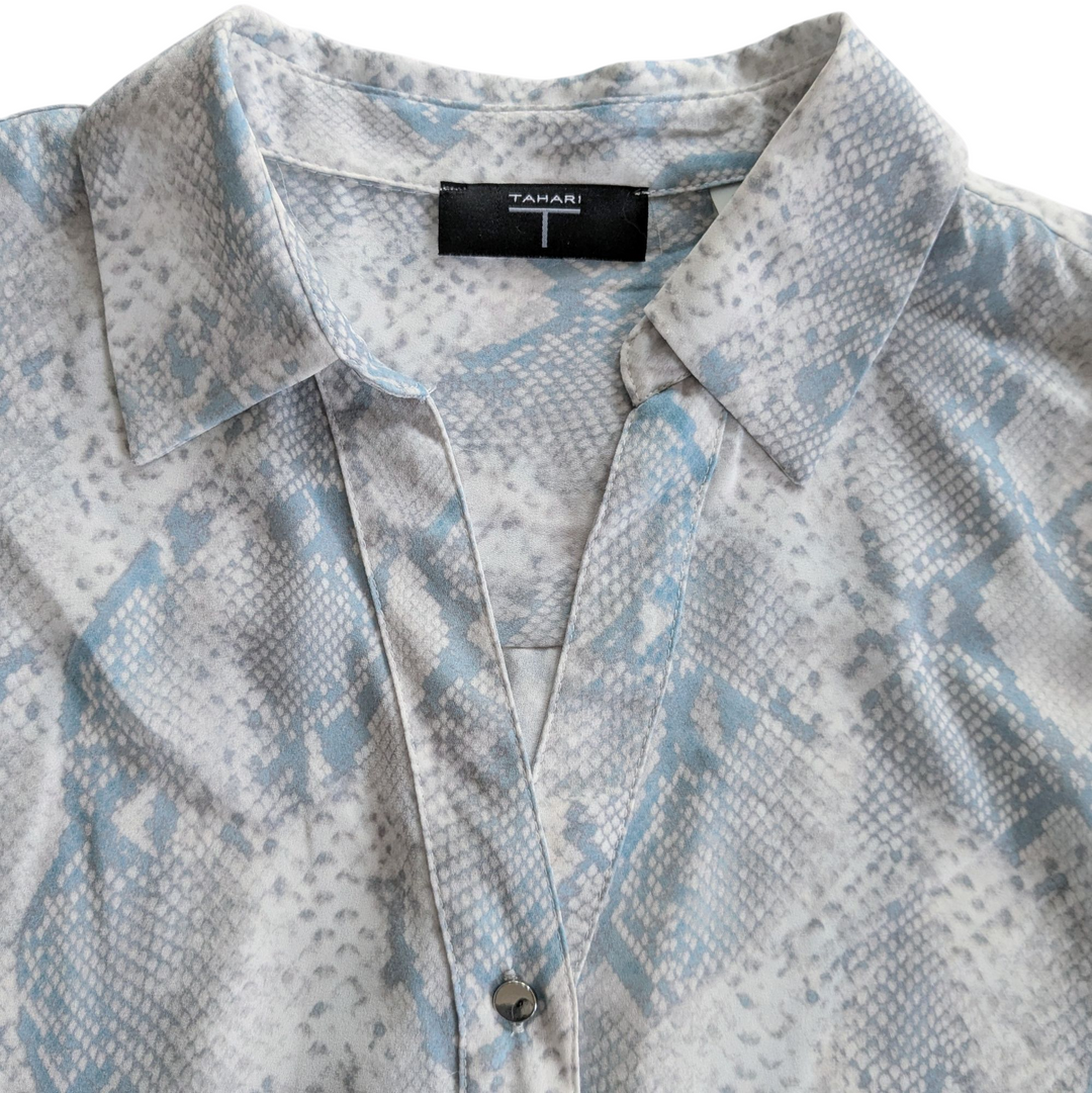 T Tahari Snakeskin Print Blouse Size Small