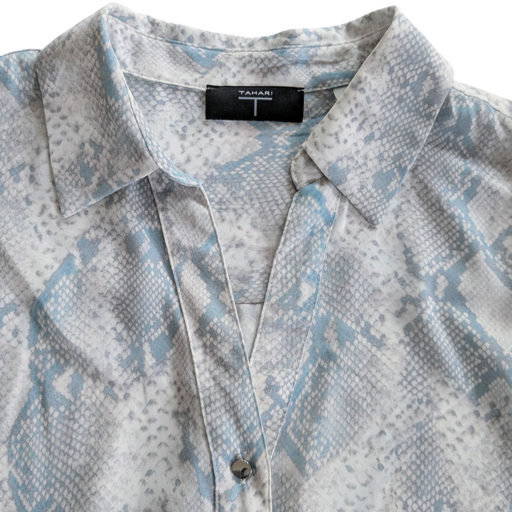 T Tahari Snakeskin Print Blouse Size Small