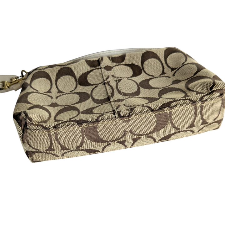 Coach Signature Logo Canvas Wristlet