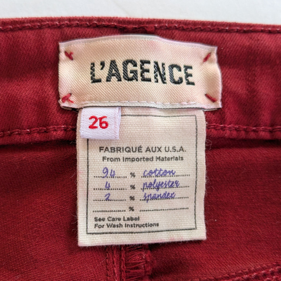 L'Agence Margot Coated Skinny Jeans Size 26