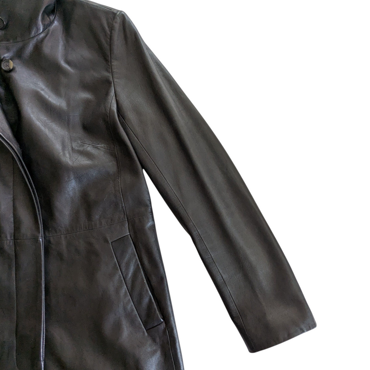 Cole Haan Leather Coat Size Small