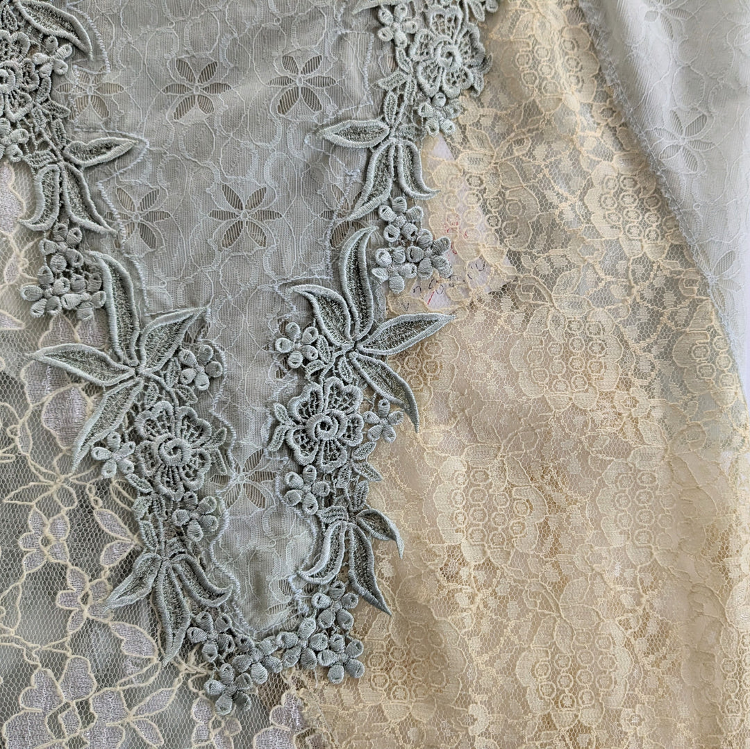 Anthropologie Vintage Odille Lace and Silk Maxi Dress Size 10