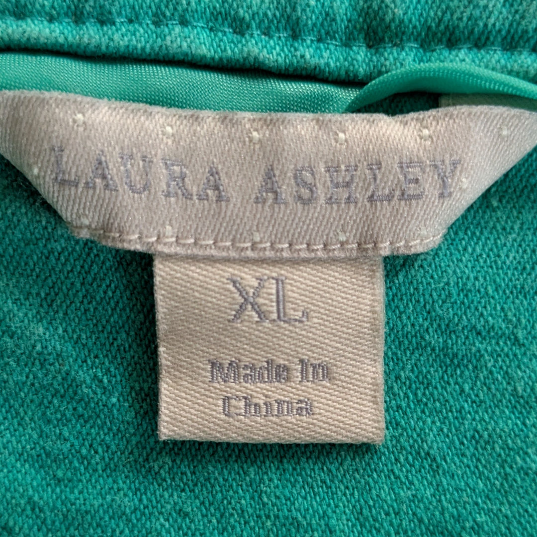 Laura Ashley Green Denim Jacket Size XL