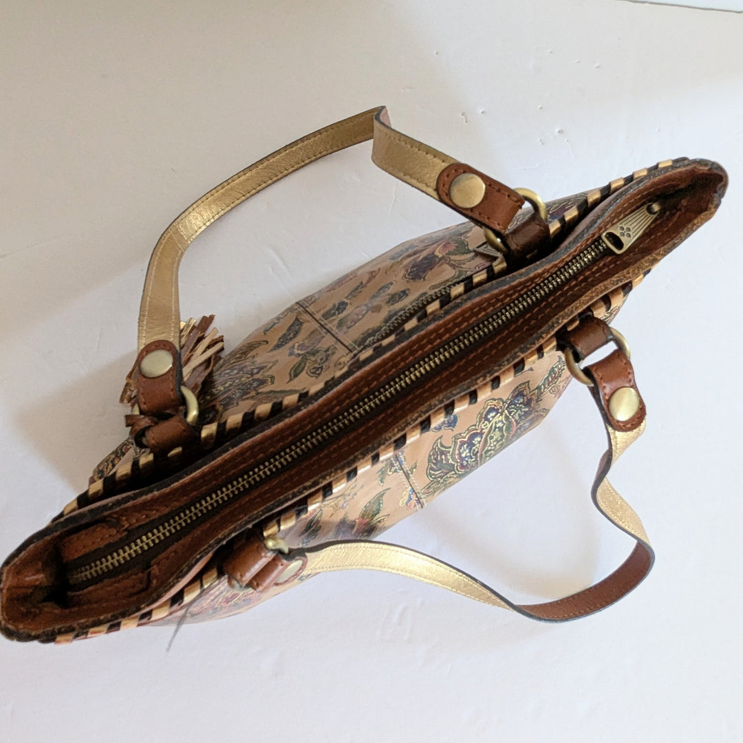 Patricia Nash Floral Embellished Leather Shoulder Bag