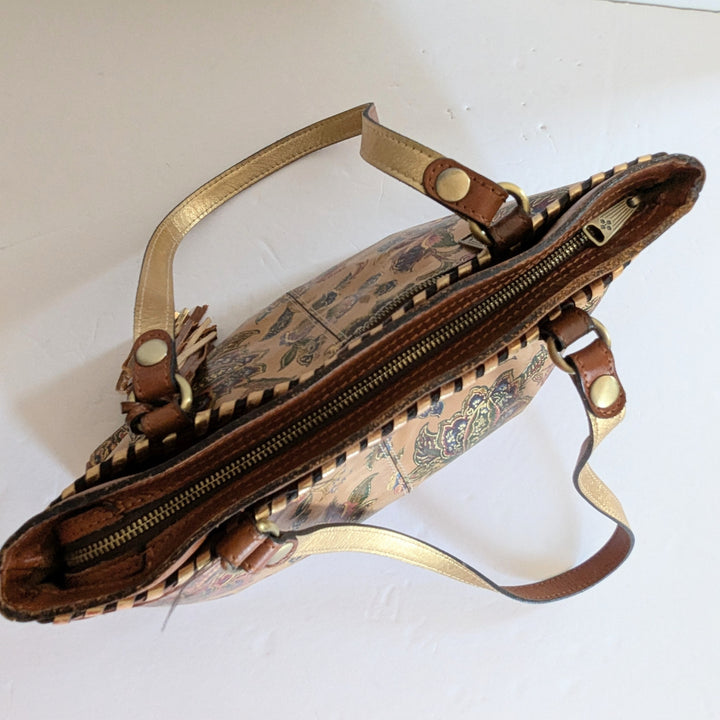Patricia Nash Floral Embellished Leather Shoulder Bag