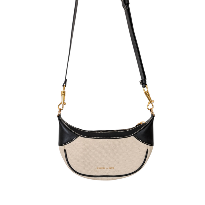 Charles & Keith Shalia Canvas Mini Moon Bag