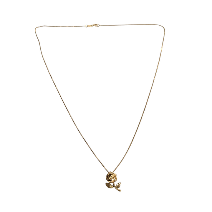14K Italian Gold Flower Necklace