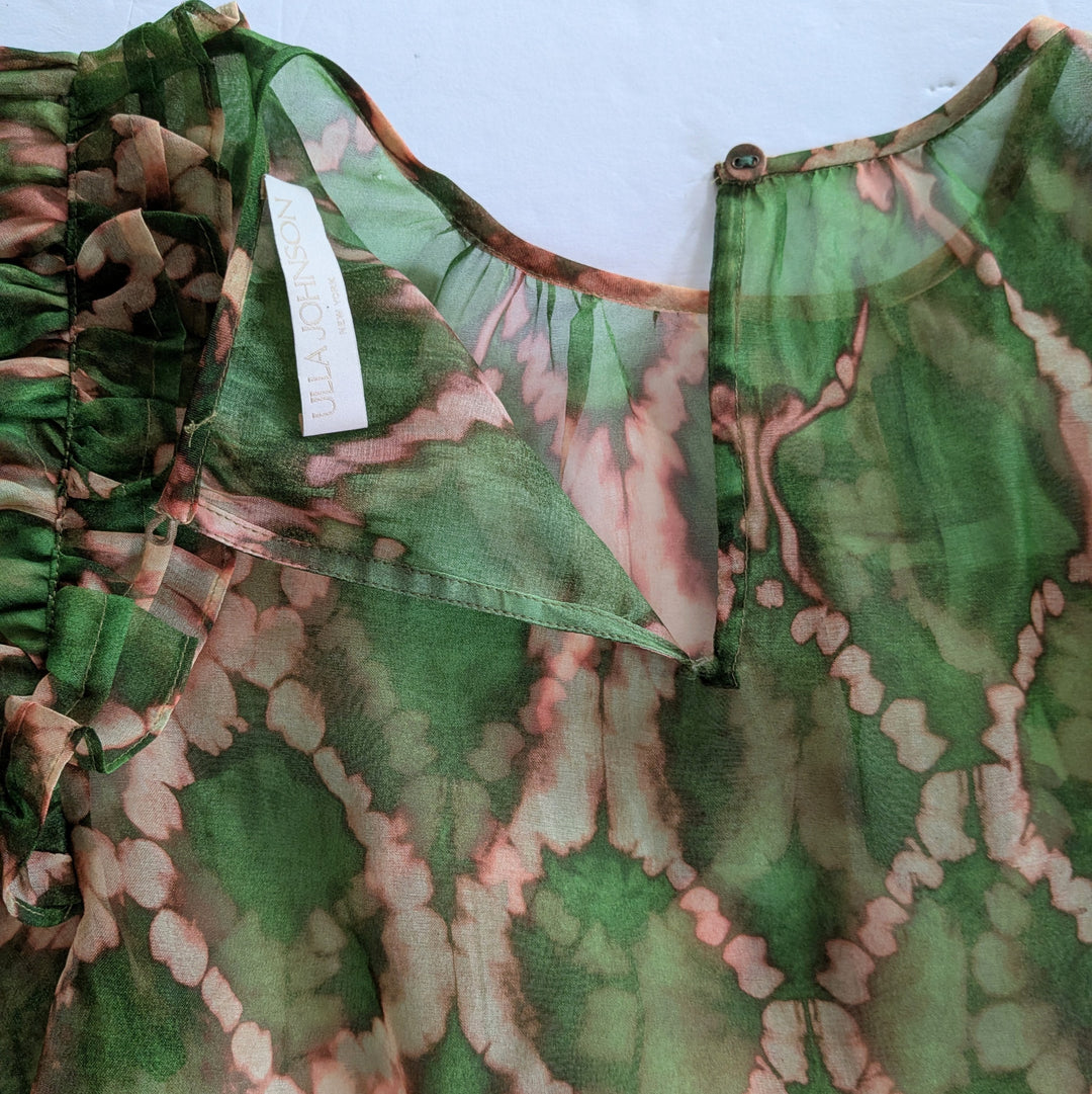 Ulla Johnson Annemarie Serpentine Print Sheer Blouse Size 6
