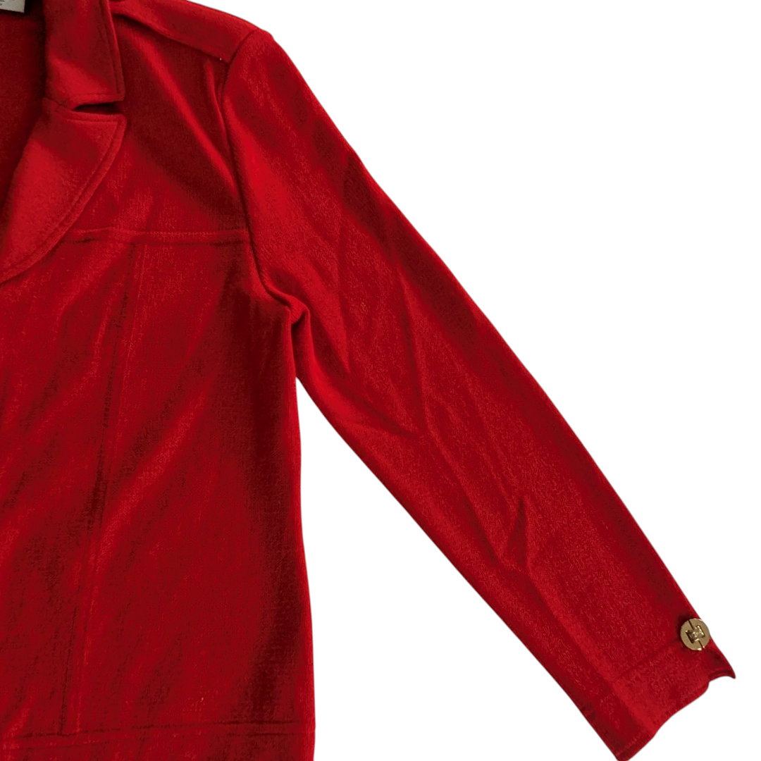 St John Red Knit Blazer Size 14