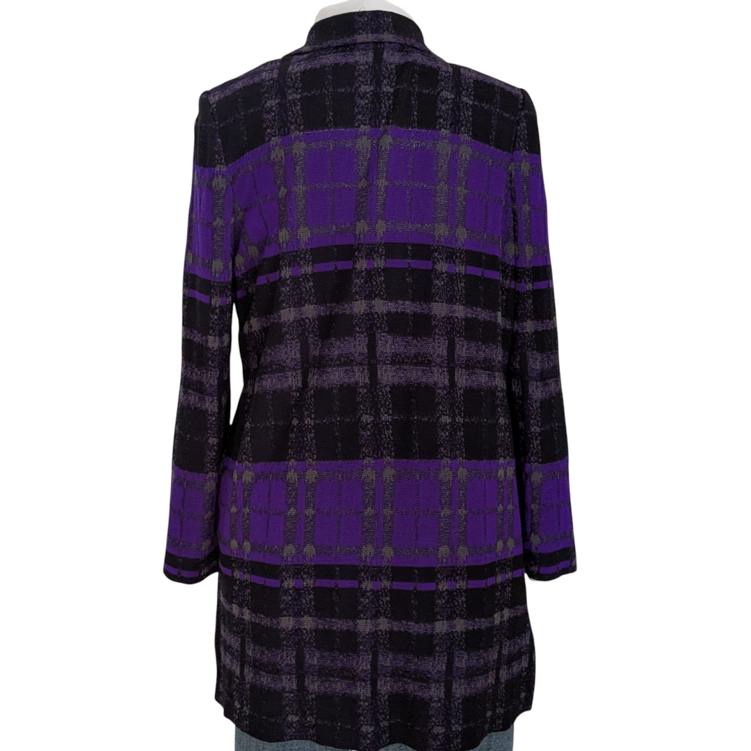 Misook Heritage Fit Plaid Knit Blazer Size Medium