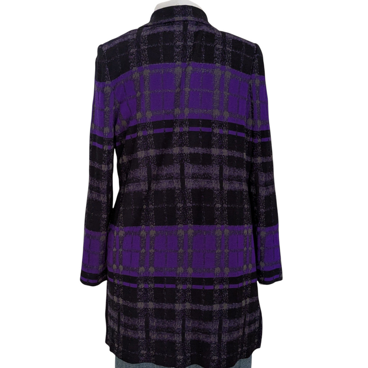 Misook Heritage Fit Plaid Knit Blazer Size Medium