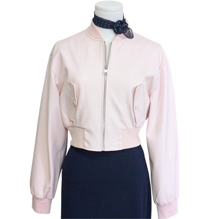 LAMARQUE Faux Leather Bomber Jacket Size XS