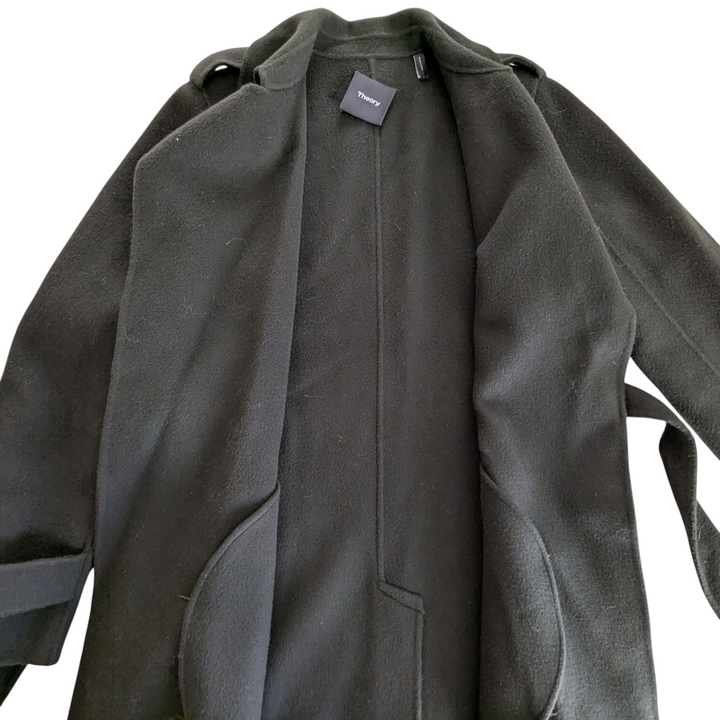 Theory Wool and Cashmere Wrap Coat Size Small