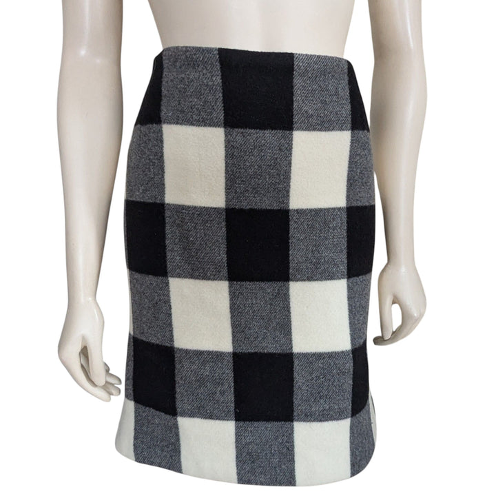 MaxMara Buffalo Plaid Wool Skirt Size 6