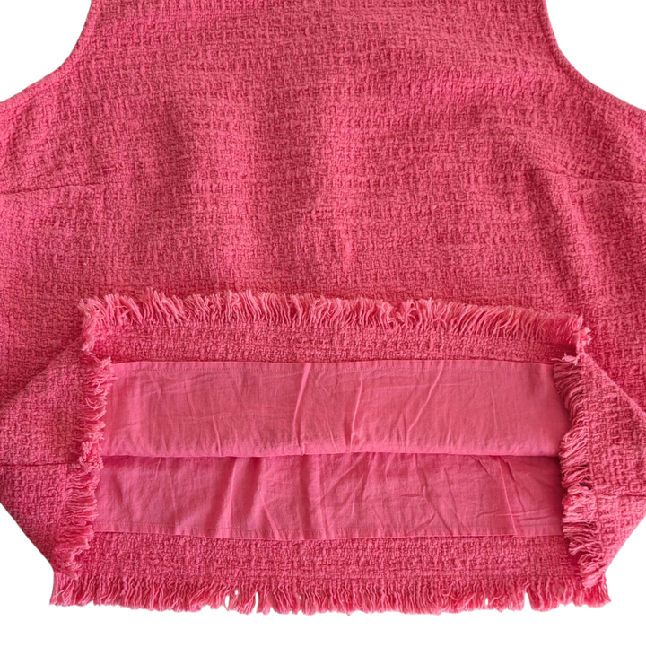 Frances Valentine Pink Tweed Top Size XL