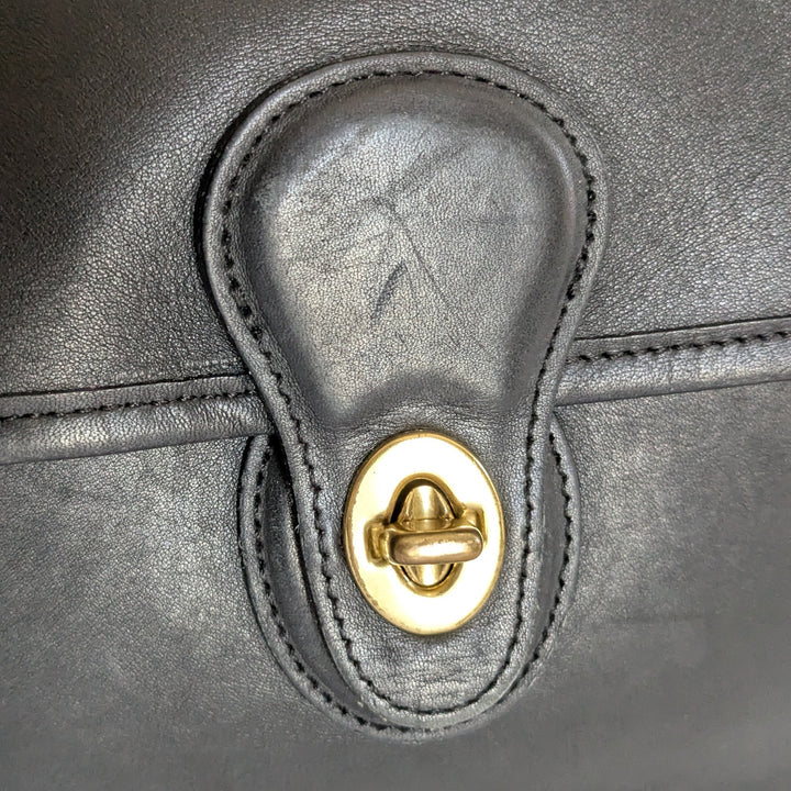 Coach Vintage Station Black Leather Convertible Satchel