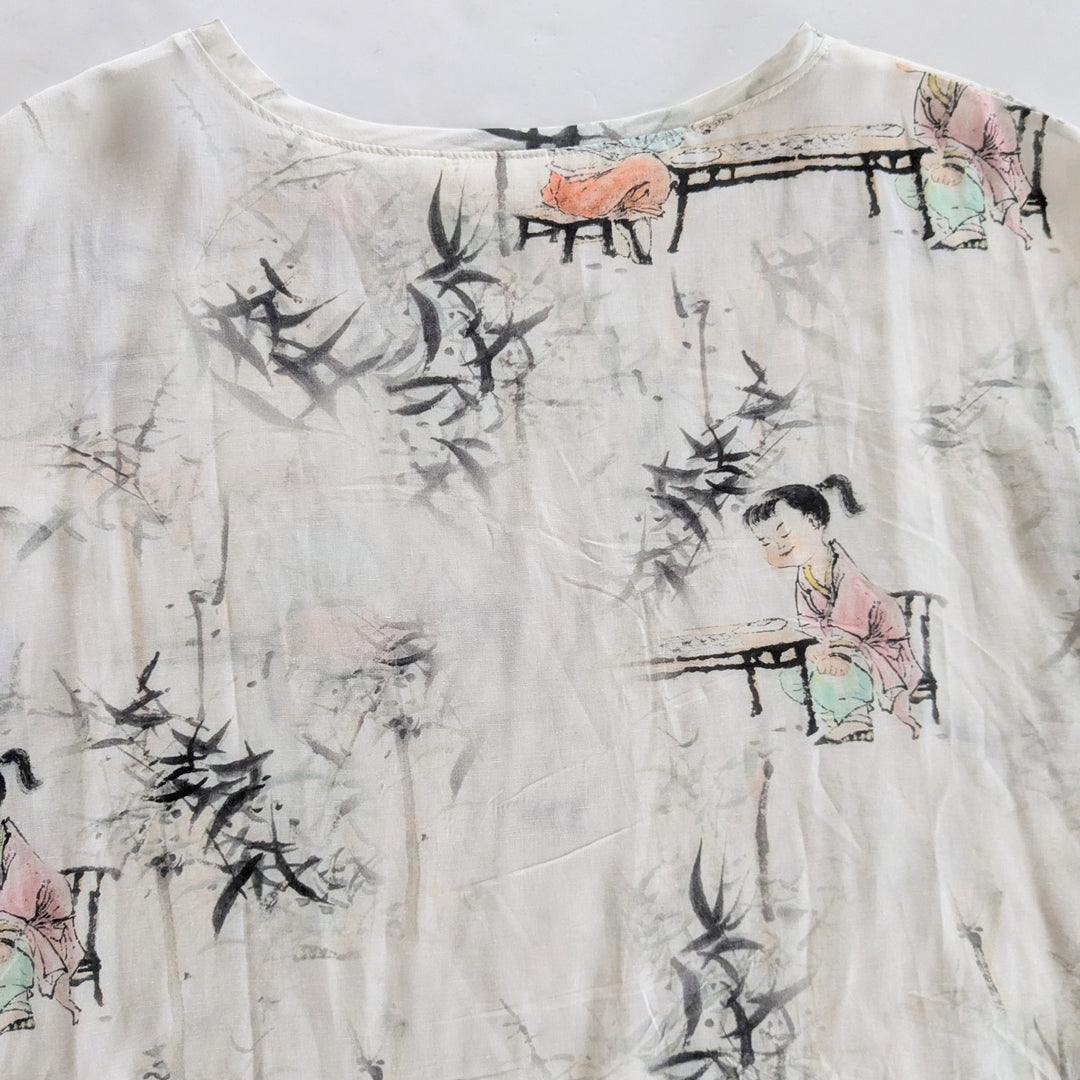 Buykud O Neck Tee Asian Print Size XL