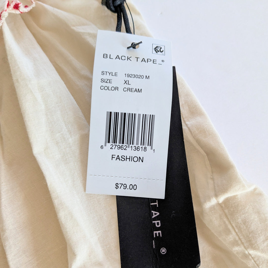Black Tape Peasant Top Size XL NWT
