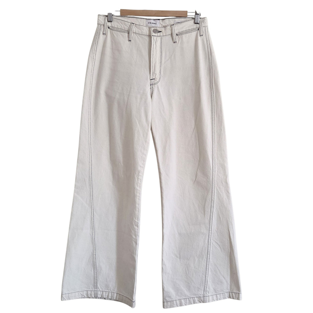 Frame White Le Baggy Palazzo Jeans Size 27