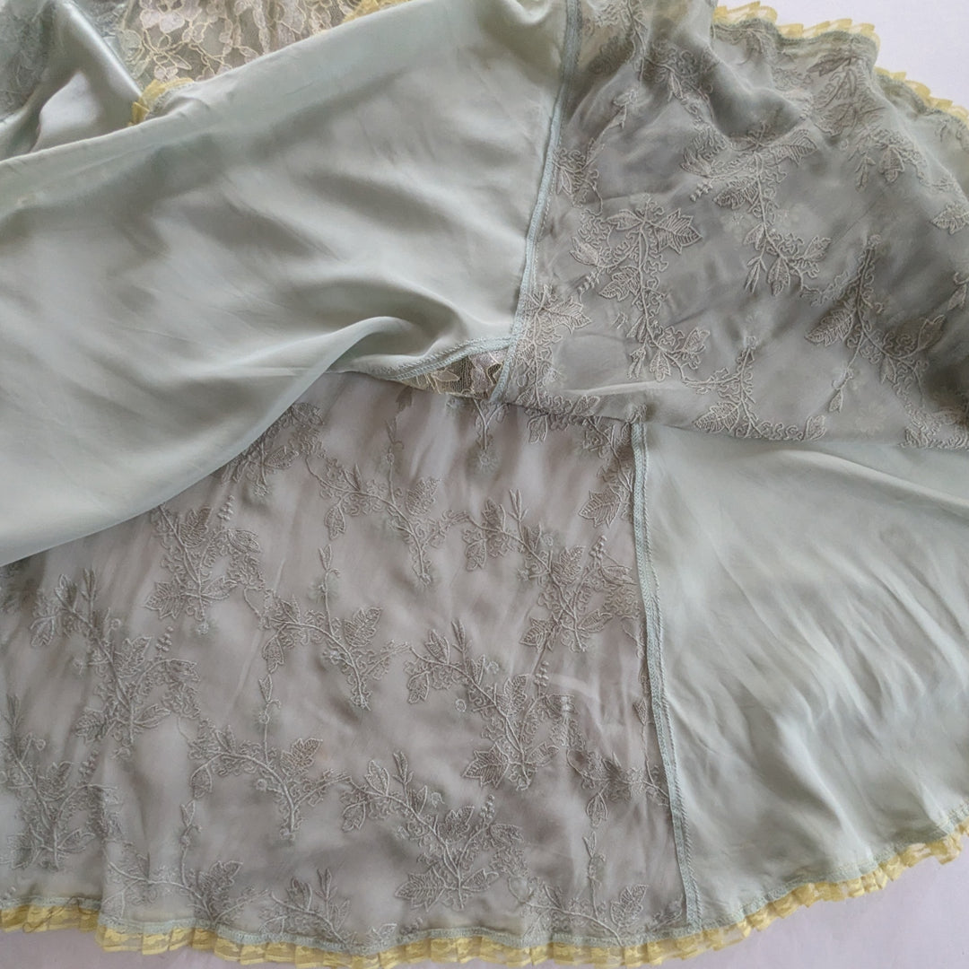 Anthropologie Vintage Odille Lace and Silk Maxi Dress Size 10
