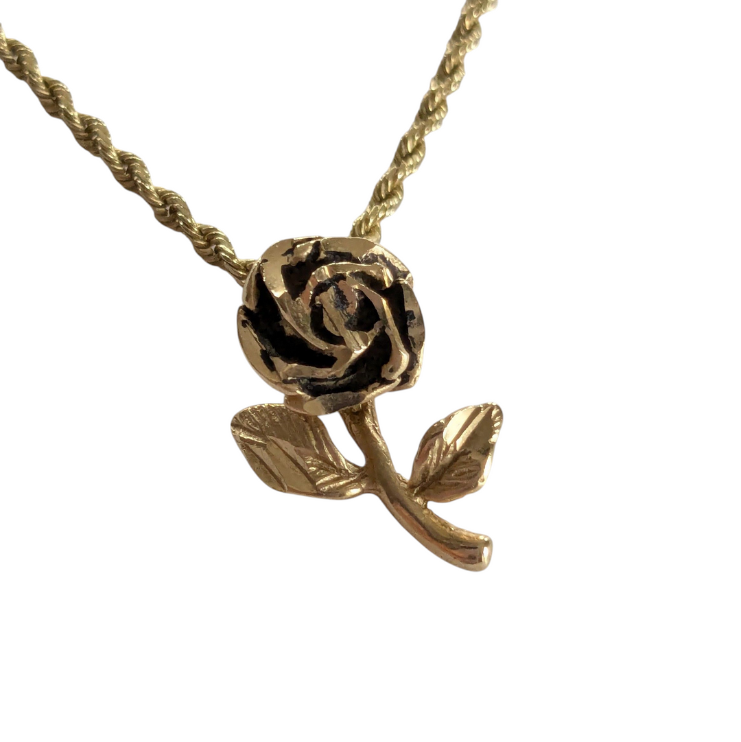 14K Gold Necklace with Rope Chain