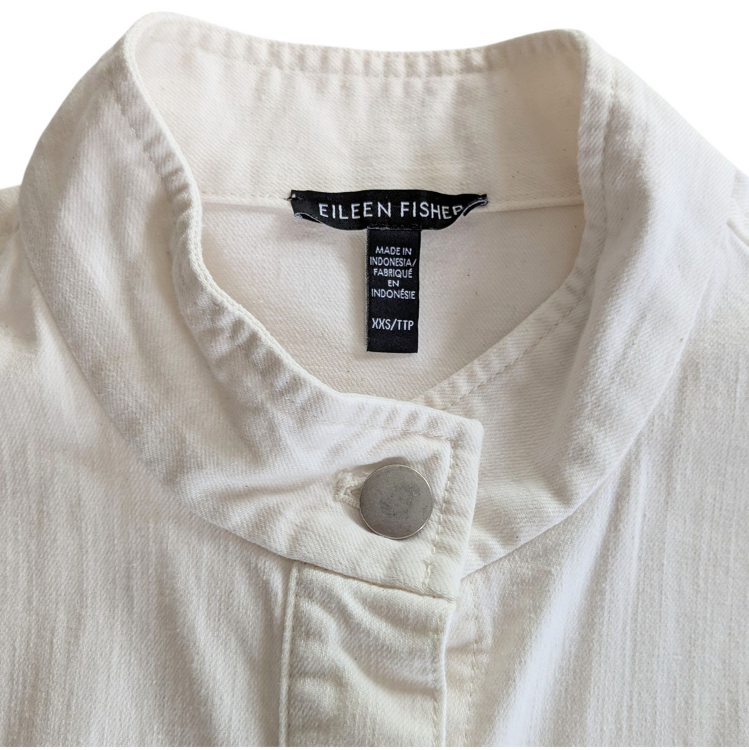 Eileen Fisher Undyed Denim Utility Jacket Size XXS