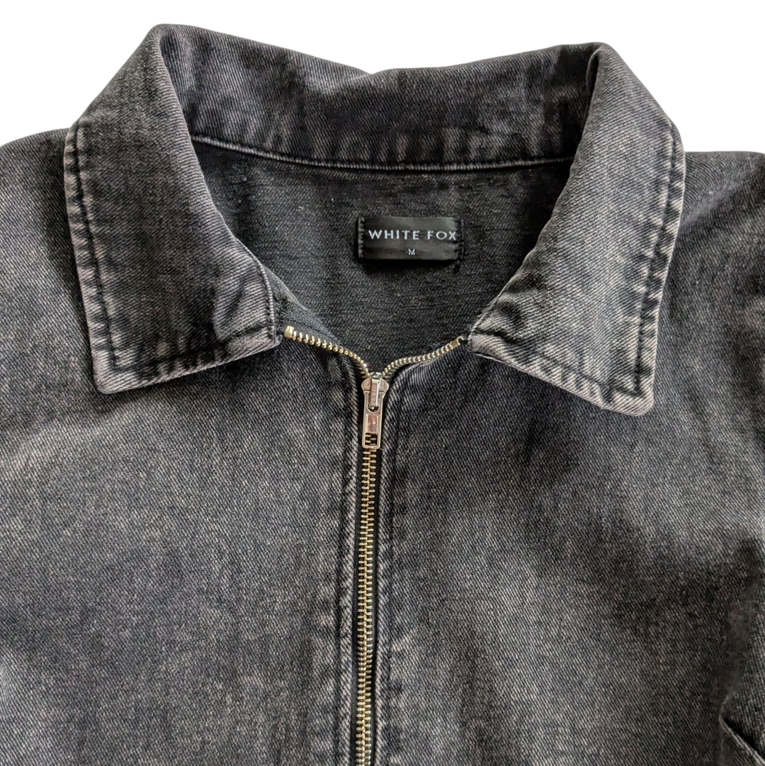 White Fox Black Denim Dress Size Medium